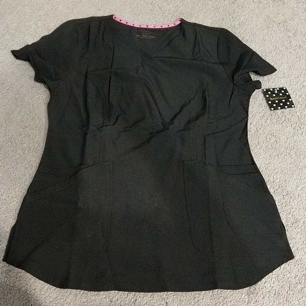 HeartSoul Scrubs Mock Wrap Top (Size: M)